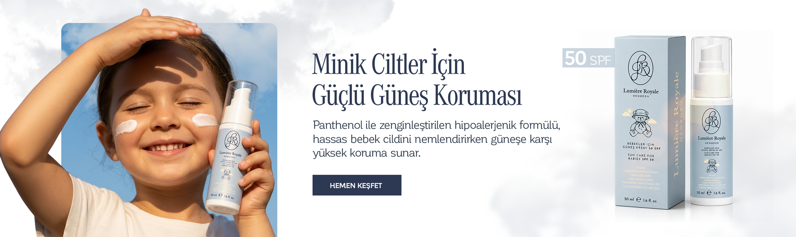 Minik Ciltler İçin Güçlü Güneş Koruması — Bebekler için Güneş Kremi SPF 50
