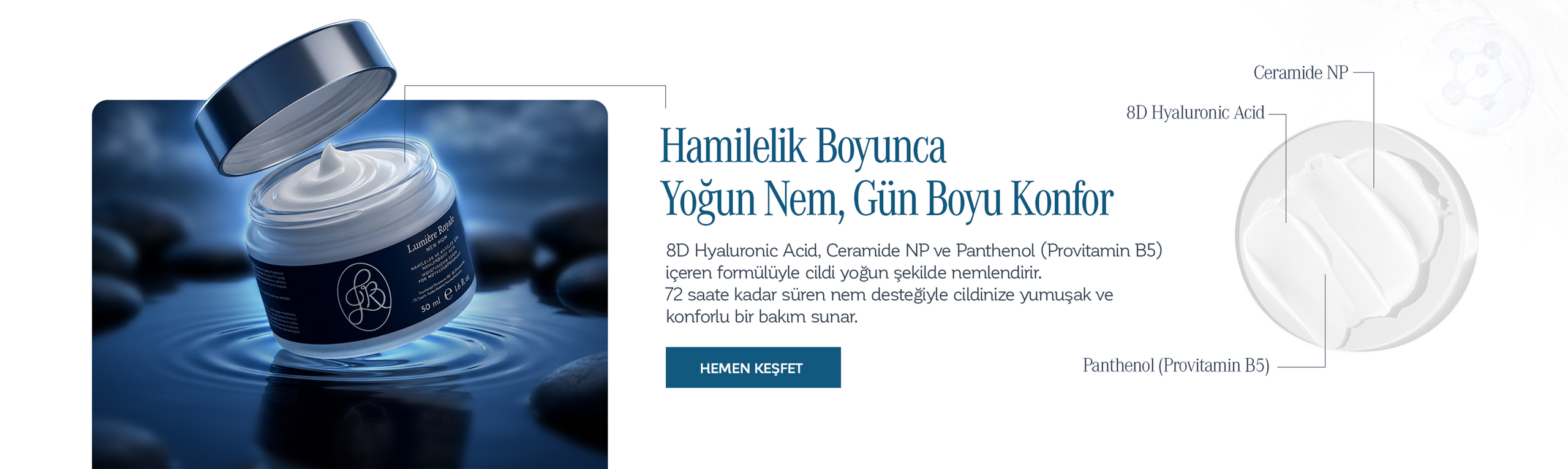 Hamilelik Boyunca Yoğun Nem, Gün Boyu Konfor — Nemlendirici Krem